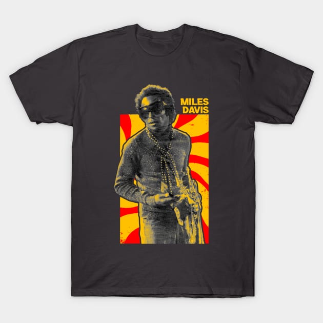 Retro Miles Davis T-Shirt by Hidarsup Bahagiarsa